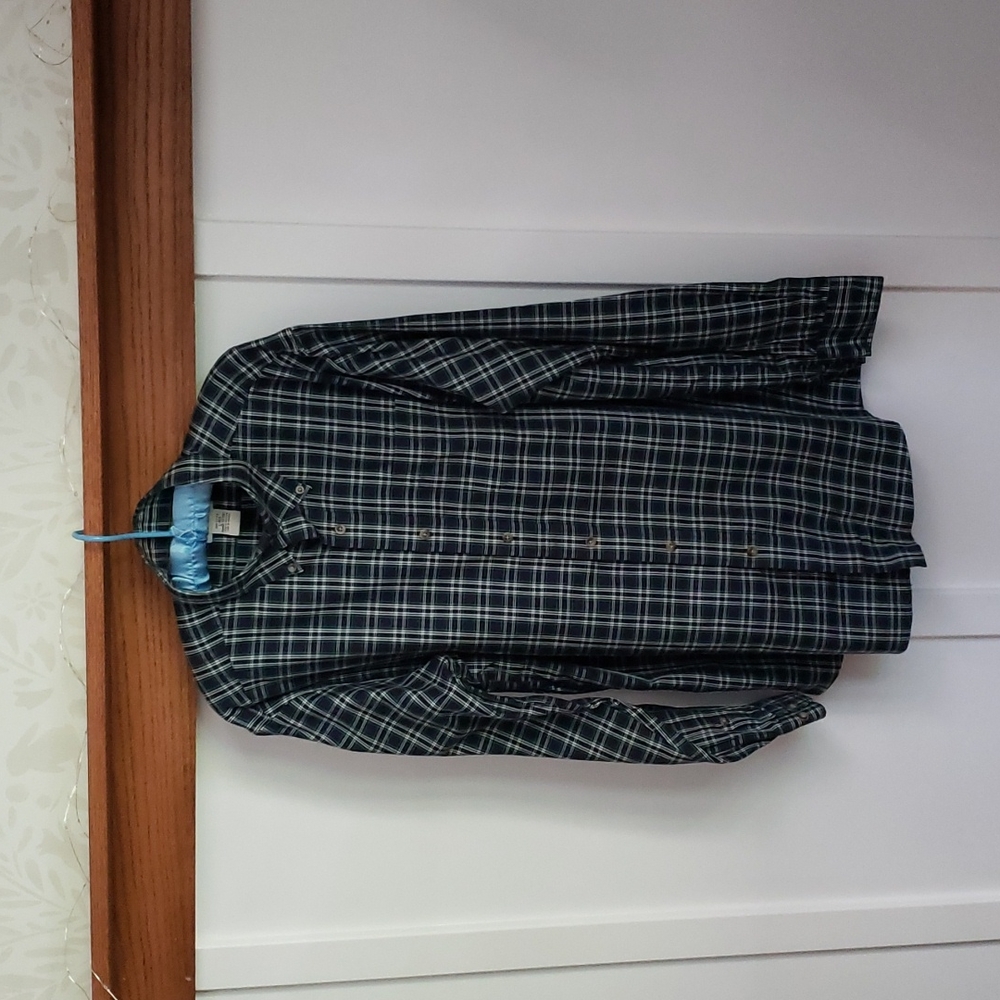 Men's LLBean L button down plaid